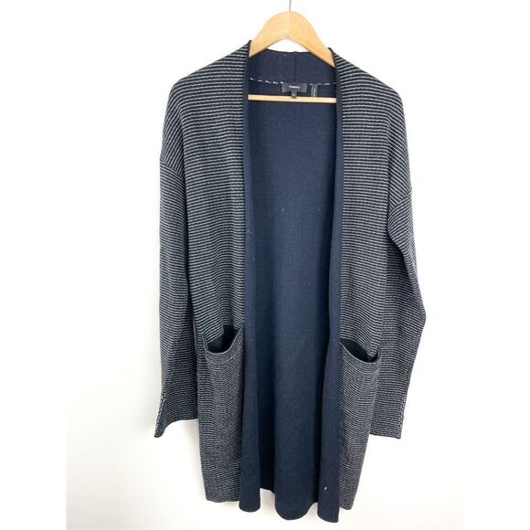 Theory‎ Size M Armelle O Noble long Striped wool cardigan sweater - Picture 1 of 8